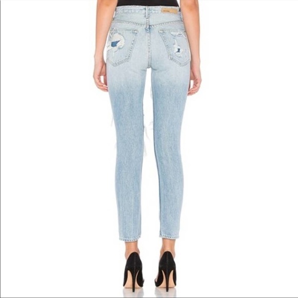 GRLFRND Karolina Distressed High Rise Skinny Ripped Cotton Jean NEW - Picture 4 of 15